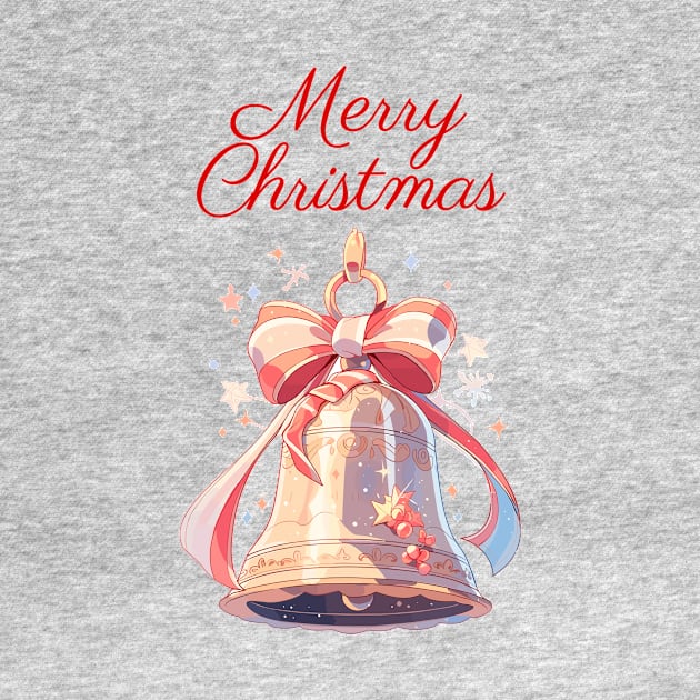 Merry Christmas bell with ribbon by DemoArtMode